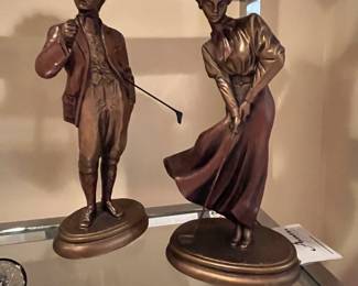 Austin Golf Sculpture set.  "St. Andrews Breeze" and "The Gentleman Golfer"