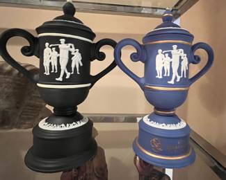 Cameo style golf trophy.  12" tall.  Black and also Alabaster Blue color.