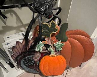 Metal yard decorations.  