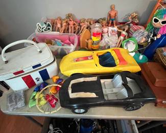 Vintage yellow Remote Control Barbie Corvette.  Circa 1979  Also a black Corvette as well - not remote controlled.