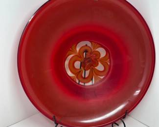 Vintage Evolution by Waterford Red & Orange Bowl - 20"D