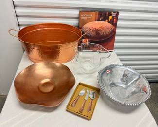 NEW Clear, Silvertone , & Copper Lenox Organics Bowls +