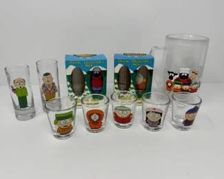Vintage 90s South Park Shot Glasses