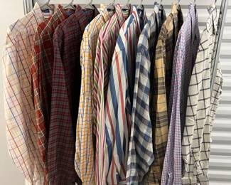 (10) Long Sleeved Faconnable Men's Button Up Shirts - SZ M