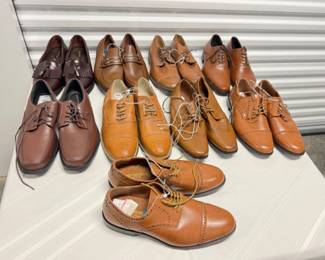 New Mens Brown Leather Shoe Collection - Size 10-10.5