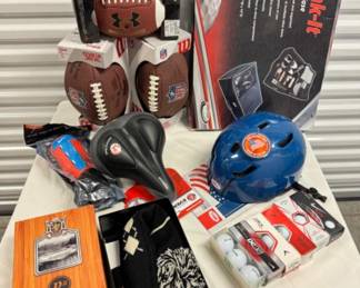 NIB Sports Collection - Golf Balls, Bell Helmet, Footballs +