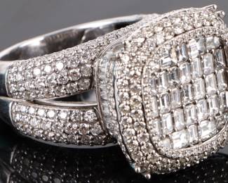 10k white gold 10ctw diamond ring