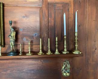 Many Antique Candlesticks