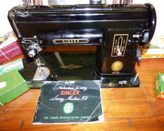 MCM Singer 301A Sewing Machine in Cabinet.  Works GREAT !