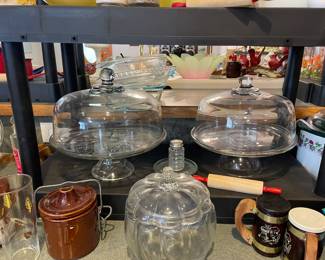 Crystal cake stands with lids