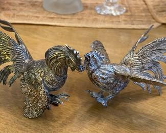 Metal Fighting Roosters Cocks