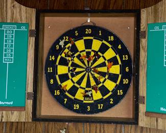 Dart Board with Darts