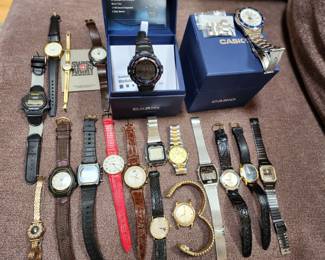 Watches: Casio, Armitron, Quartz, Waltham, Omega Seamaster, Endura
Citizen Quartz, Swiss Army, Sheffield Quartz, Becora, Agrobat, Xernus