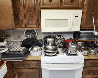 Baking Pan, Pots n Pans, Tea Pot, Toaster Oven, etc