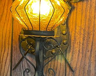 Vintage Spanish Coat of Arms Medeviel Knight Wall Sconce