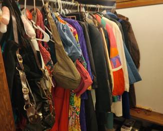 Ladies Clothing, Purses, Pillows, Hat Boxes