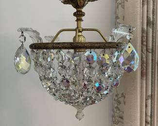 Hanging Crystal Lamp - One of Two