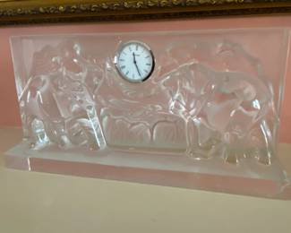 Baccarat Elephant Mantle Clock $ 70.00 (crack in back - not visible from front)