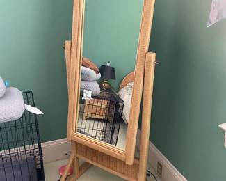 Wicker Floor Mirror $ 90.00
