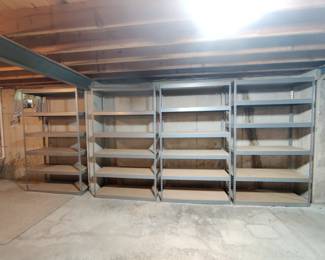 9 - MUSCLE RACK, 6-TIER HEAVY DUTY STEEL GARAGE SHEVLING UNITS - IN GREY - LIKE NEW AND IN EXCELLENT CONDITION - $100 EACH (DIMENSIONS: 48 IN-W, 84 IN H, 18.5 IN D)