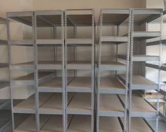9 - MUSCLE RACK, 6-TIER HEAVY DUTY STEEL GARAGE SHEVLING UNITS - IN GREY - LIKE NEW AND IN EXCELLENT CONDITION - $100 EACH (DIMENSIONS: 48 IN-W, 84 IN H, 18.5 IN D)