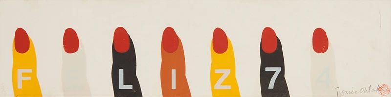 1
Tomie Ohtake
1913-2015, Japanese-Brazilian
"Feliz 74," 1974
Screenprint in colors on paper
From the edition of unknown size
Signed in pencil and with a red ink stamp lower right: Tomie Ohtake; titled in the image
Sight: 4.75" H x 18.5" W
Estimate: $400 - $600