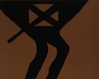 43
Eduardo Vilches
b. 1932, Chilean
"Abstra," 1970
Screenprint on brown paper
Signed, numbered, and dated in pencil: Eduardo Vilches; titled by repute
Image/Sheet: 29.5" H x 43" W
Estimate: $400 - $600