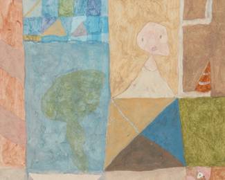 10
Thomaz Ianelli
1932-2001, Brazilian
"Clutter Quilt"
Gouache and graphite on paper
Signed lower right: Thomaz, titled by repute
Sheet: 12" H (irreg.) x 8.5" W
Estimate: $1,000 - $1,500