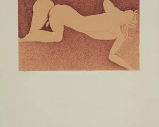 8
Vinicio Horta
20th Century, Brazilian
"Sleeping Torso"
Pen and ink on paper
Unsigned; titled on label affixed to the frame's backing board
Image/Sheet: 12.25" H x 8.25" W
Estimate: $400 - $600