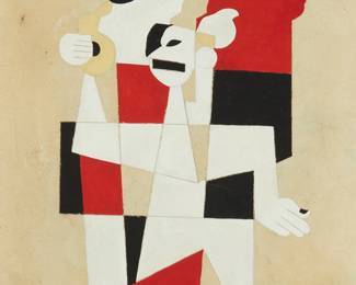 48
Carlos Merida
1891-1984, Guatemalan-Mexican
Abstracted Figures, 1952
Oil on Masonite
Signed and dated near the lower edge, at center: Carlos Merida
23.75" H x 15.5" W
Estimate: $7,000 - $9,000