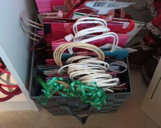 Assortment of Ribbon, Gift Bags