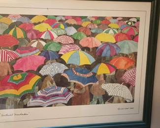  1990 Water Color Print "Northwest Sunshaders" by Lucy Hart
