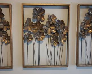 Set of 3 Metal Tulips 3D Wall Art