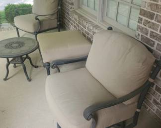 Outside Chairs, Table and Ottoman