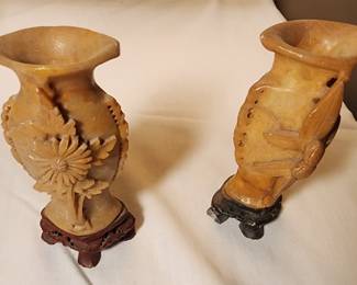 Two Asian Jade Vases
