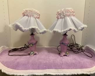 Purple Floral Lamps Made in Germany