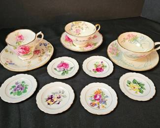 3 Tea Cup Sets Butter Pat Plates