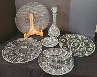 Cut Glass Serving Trays Decanter