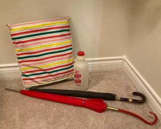 Vintage Vinyl Seat Cushion with Matching Tablecloth