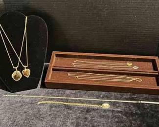 Multiple Necklaces, one 14k a Jewelry Tray
