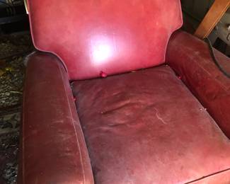 Red leather reclining chair