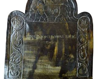 American Sampler Folk Art Tombstone