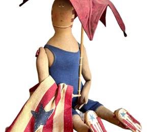 Vintage Hand Painted Patriotic Doll