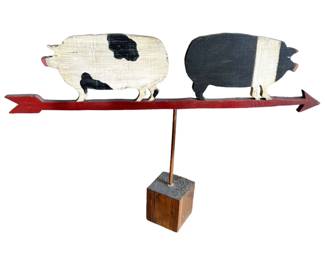 1984 Nancy Thomas Folk Art Pig Crossing