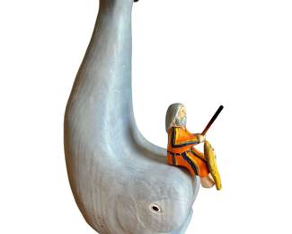 Ted Nicols Signed Jonah The Whale Original Folk Art