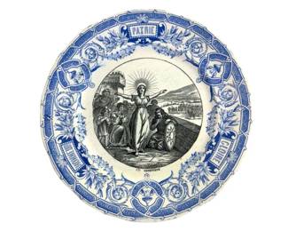 Antique Sarreguemines French Genevieve Decorative Plate