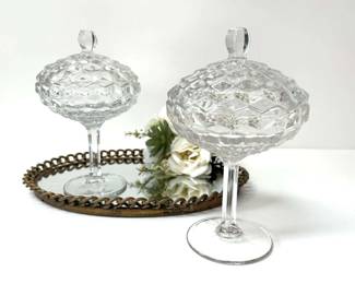 Pair of Fostoria Pedestal Compote Dishes