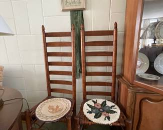 vintage tall ladder-back chairs