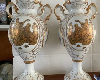 pair of porcelain urns