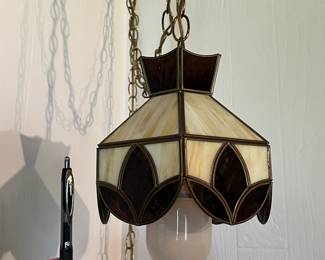 Stained glass small swag lamp